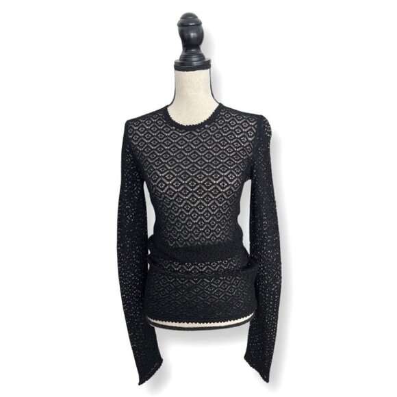 Dolce & Gabbana crochet see through long sleeve top size 42 - Picture 1 of 7
